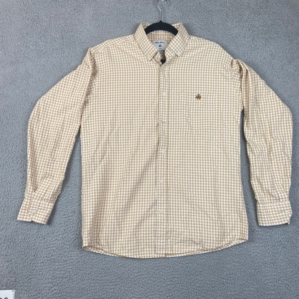 Brooks Brothers Shirt Men Extra Large Yellow Original Polo Button Down Gingham